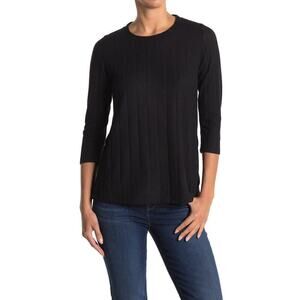 NWT Bobeau Wide Ribbed 3/4 sleeve top XS